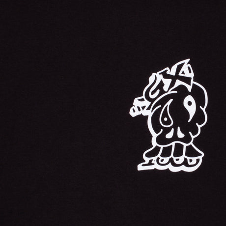 Black tee white graphic