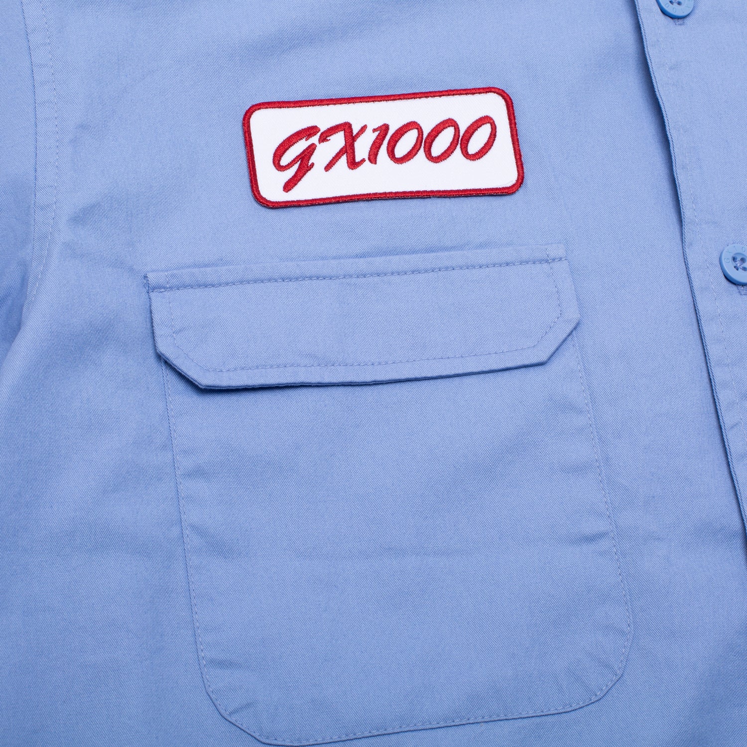 blue shirt close up GX1000 patch
