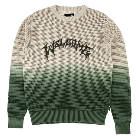 Welcome Maille Dip-Dyed Loose-knit Sweater - Dk Green / Bone