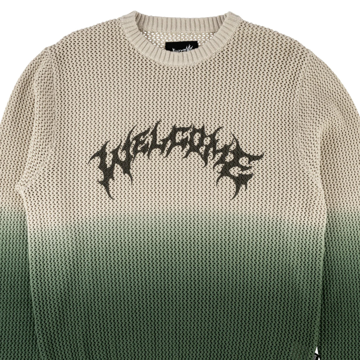 Welcome Maille Dip-Dyed Loose-knit Sweater - Dk Green / Bone