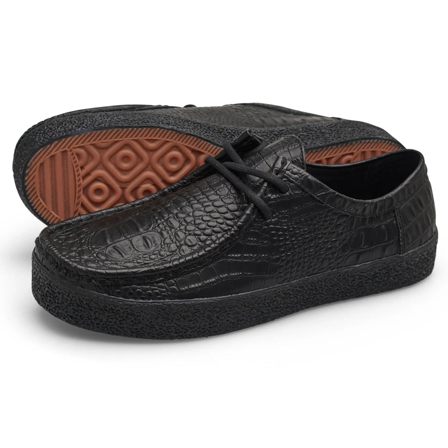 Last Resort VM006 Black Croc Moc Shoes