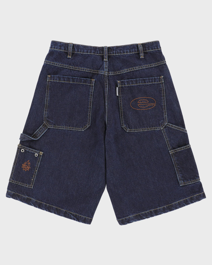 Erased Project Wide Leg Denim Shorts