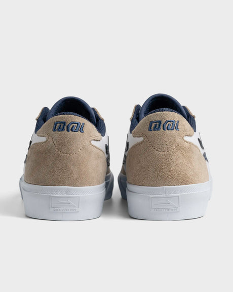 Lakai Manchester White/Tan/Navy Skateboard Shoe