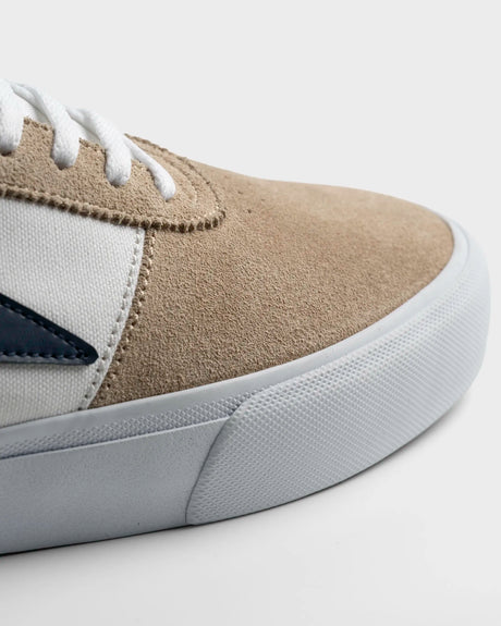 Lakai Manchester White/Tan/Navy Skateboard Shoe