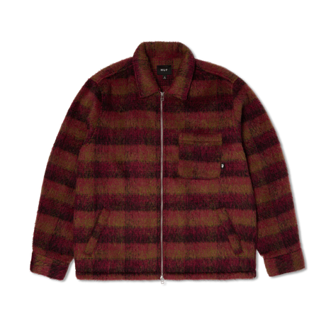 Plaid jacket with a zipper on a white background