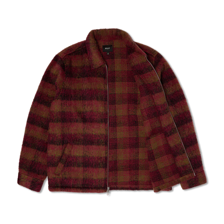 Plaid jacket with a zipper on a white background