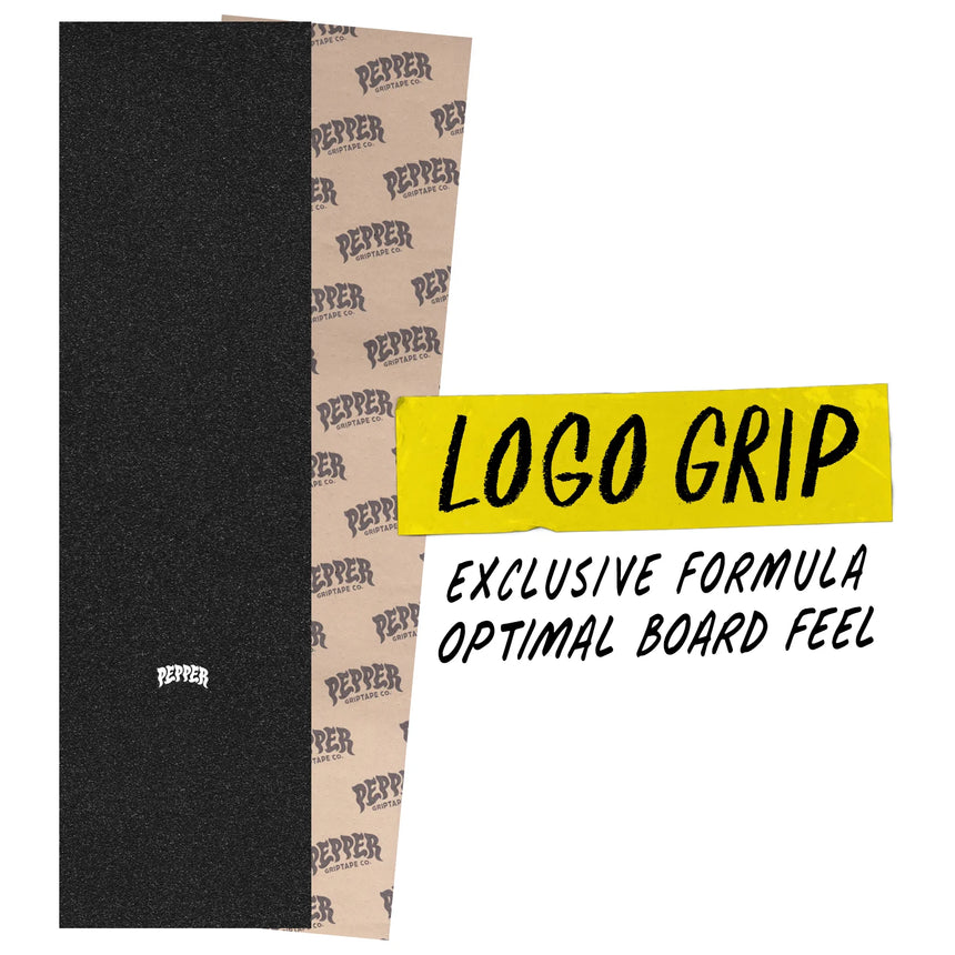 Pepper G5 Logo 9 in Skateboard Grip Tape Black