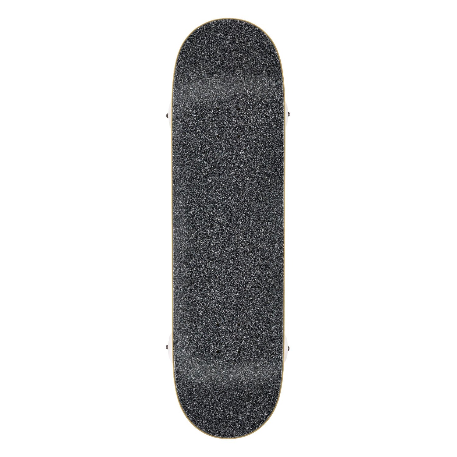 Black skateboard deck on a white background