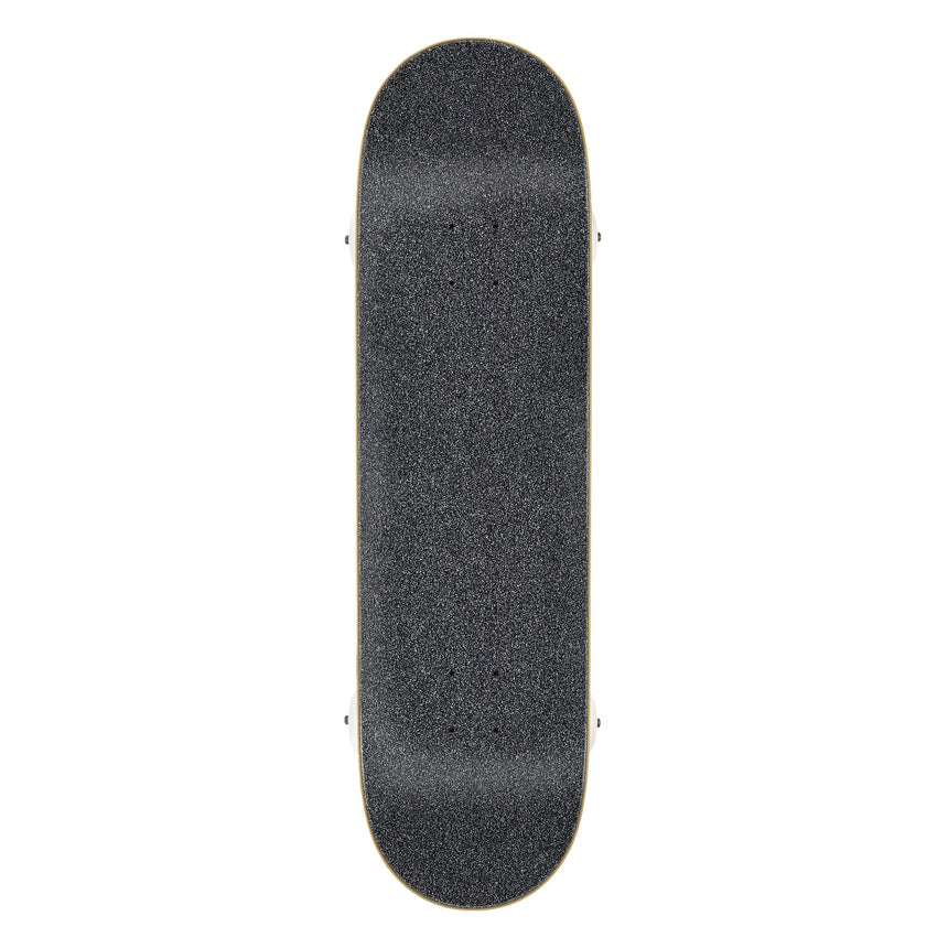 Black skateboard deck on a white background
