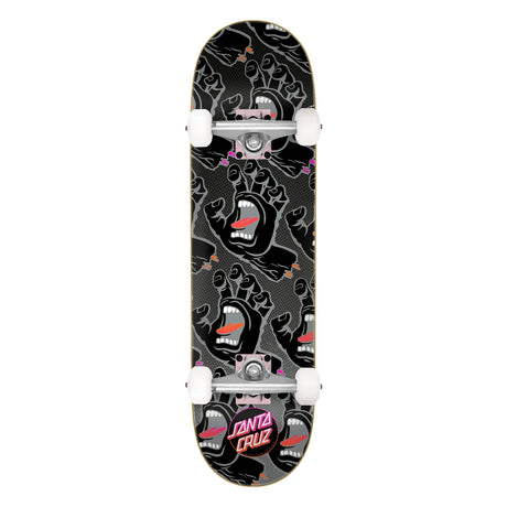 Skateboard with black and white design on a white background