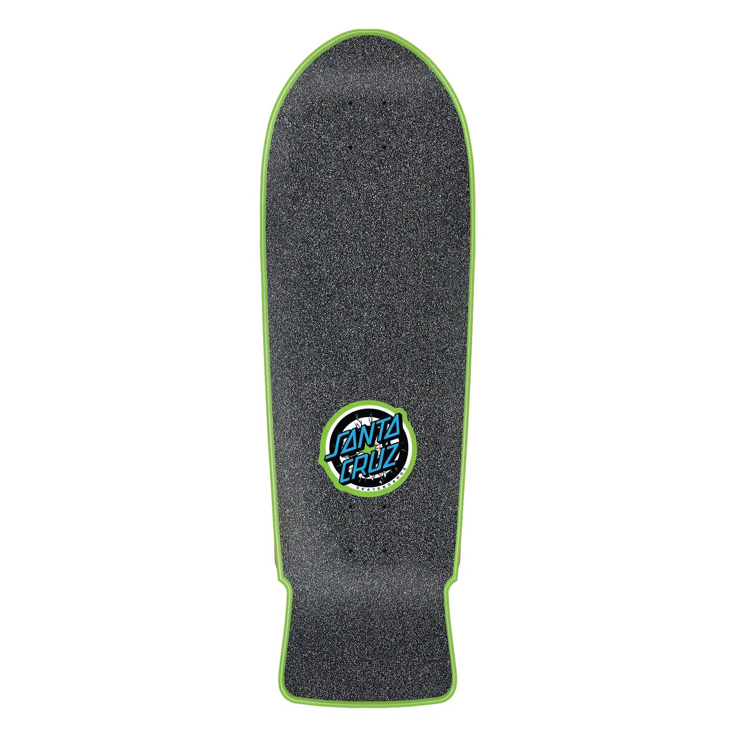 Skateboard deck with a logo on a white background
