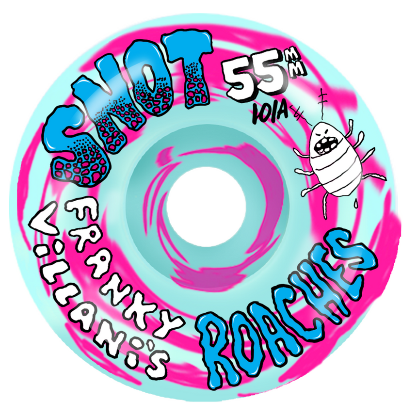 Snot Franky Villani Roaches Blue Swirl 55mm 101 Conical Skateboard Wheels