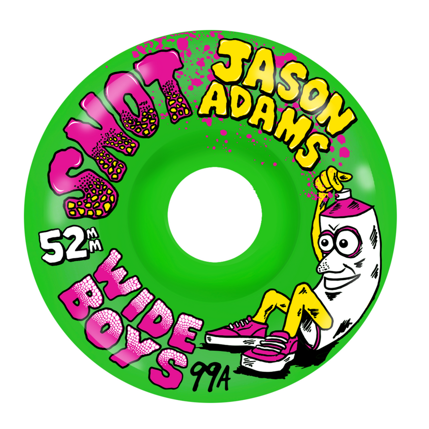 Snot Jason Adams WIDE Boys Green 52mm 99a Skateboard Wheels