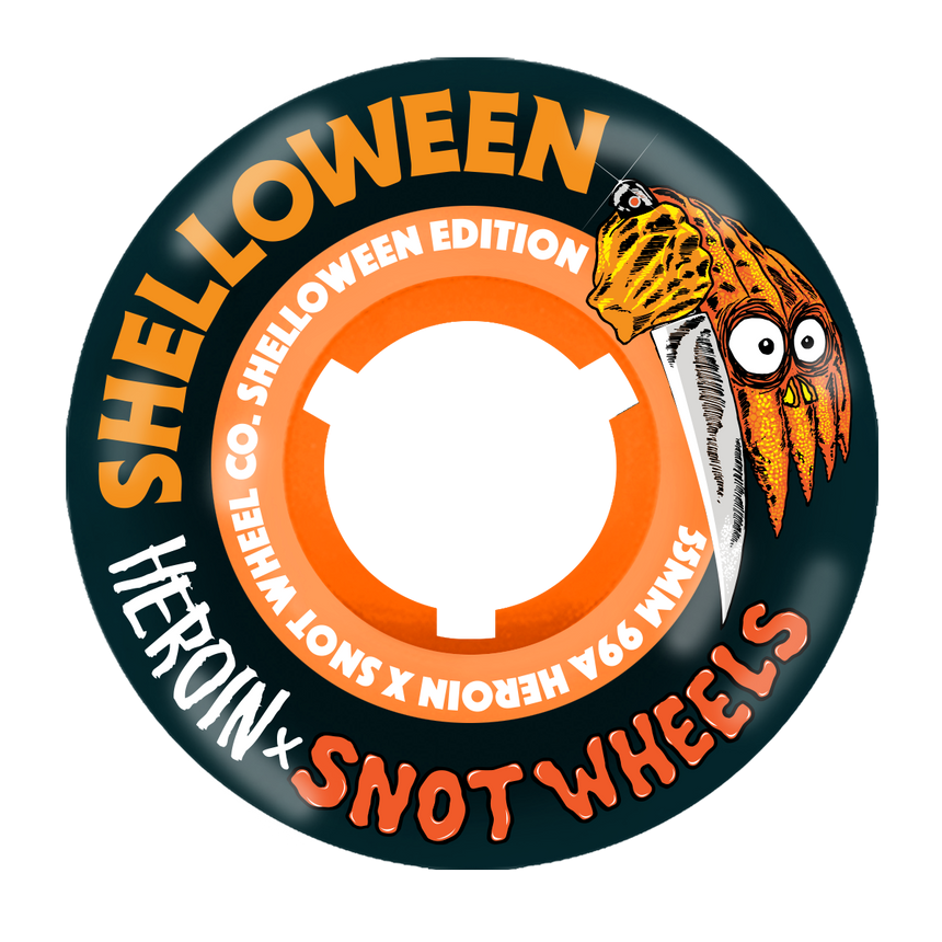 Shelloween Black 55mm 99a Orange Core Skateboard Wheel