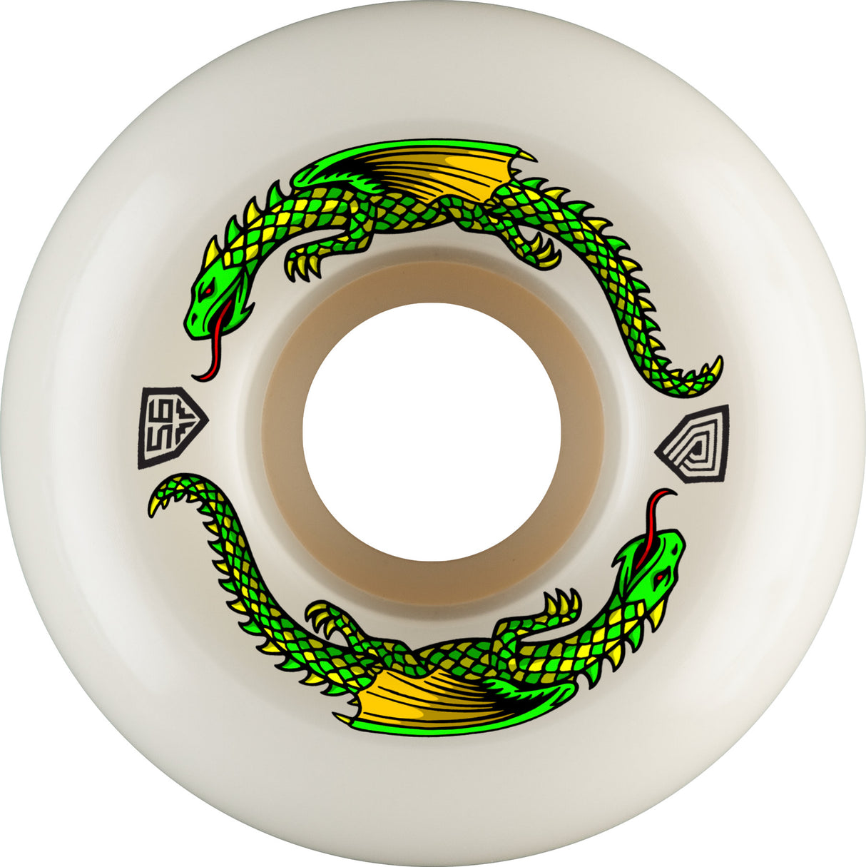 Powell Peralta Dragon 93a Skateboard Wheels White