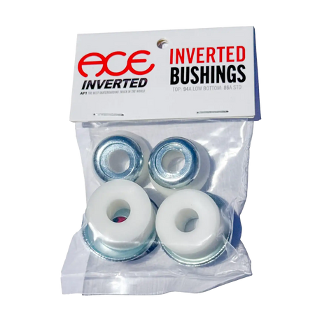 Packaged set of ACE Inverted bushings with clear plastic packaging on a white background