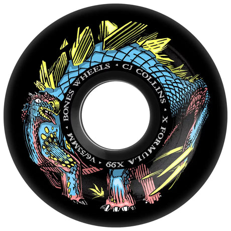 Bones Collins Dino-Sortas 55 V6 Widecut X-Formula 99A BLK Skateboard Wheels