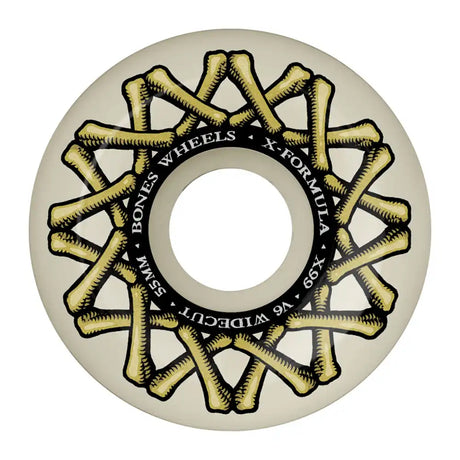 Skateboard wheel with 'Bones Wheels' branding on a white background