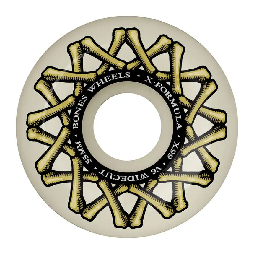 Skateboard wheel with 'Bones Wheels' branding on a white background