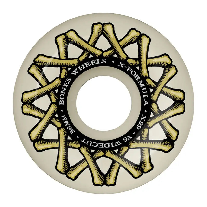 Skateboard wheel with 'Bones Wheels' branding on a white background