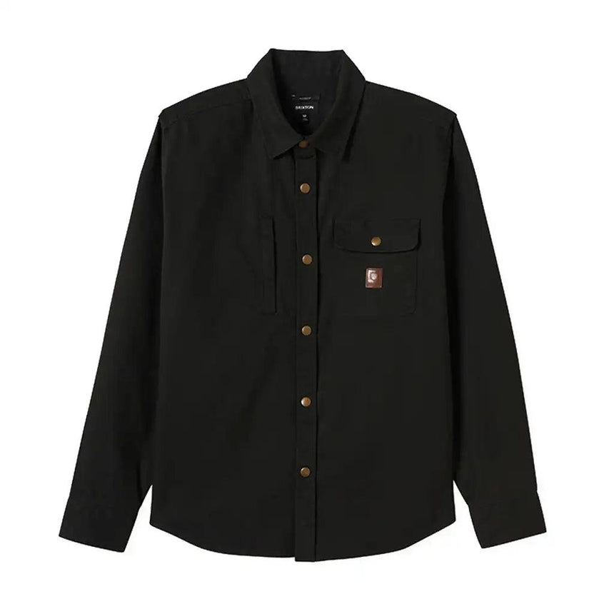 Brixton Builders Overshirt Washed Black - Money Ruins Everything