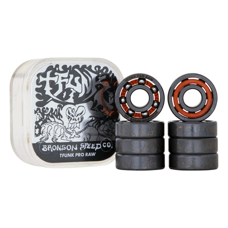 Bronson Speed Co. skateboard bearings with packaging on a white background