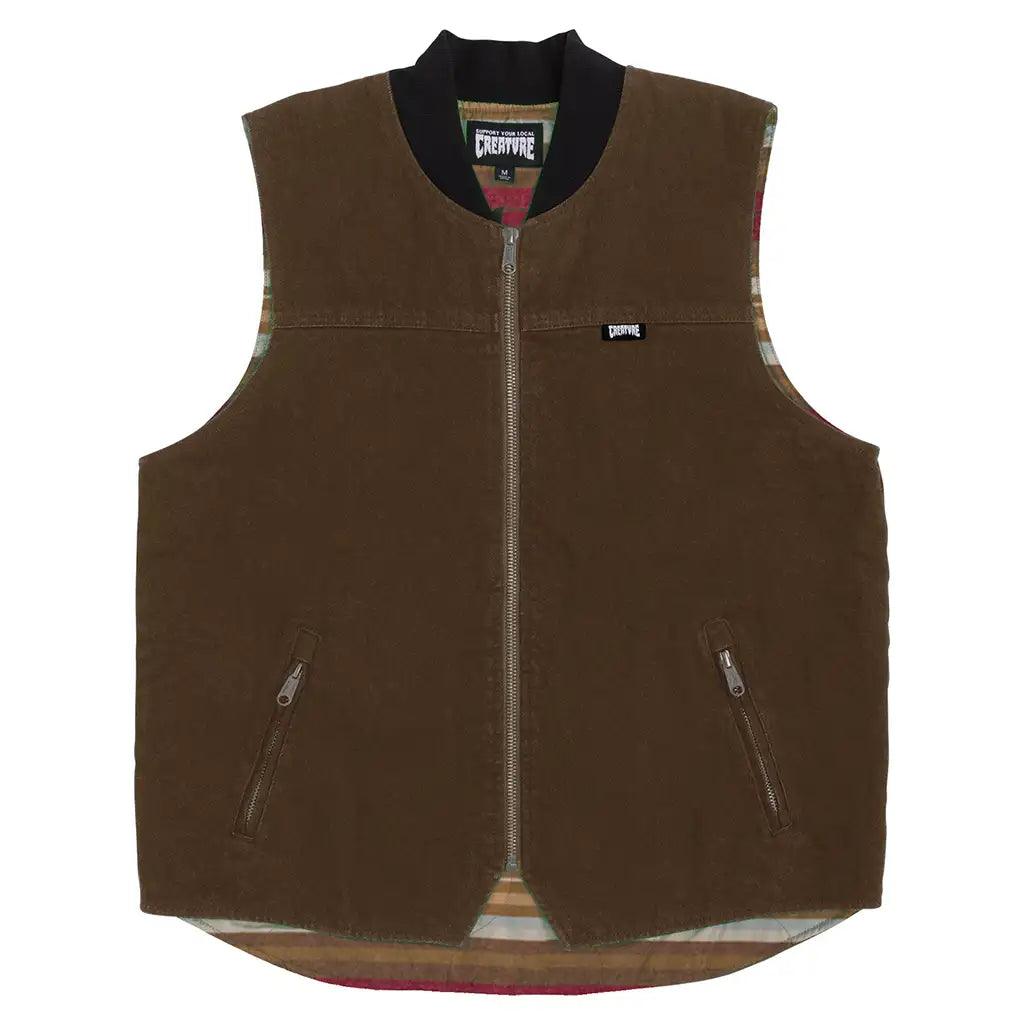 Creature Bonehead Flame Vest Brown 