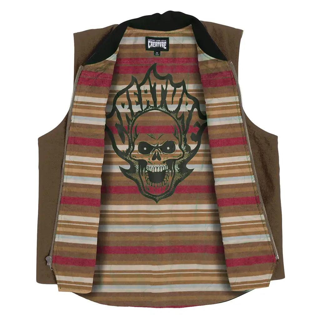 Creature Bonehead Flame Vest Brown 