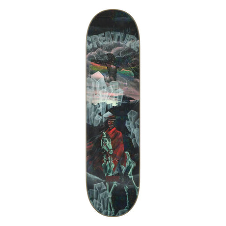 Skateboard deck with a creature graphic and 'Creature' branding on a white background