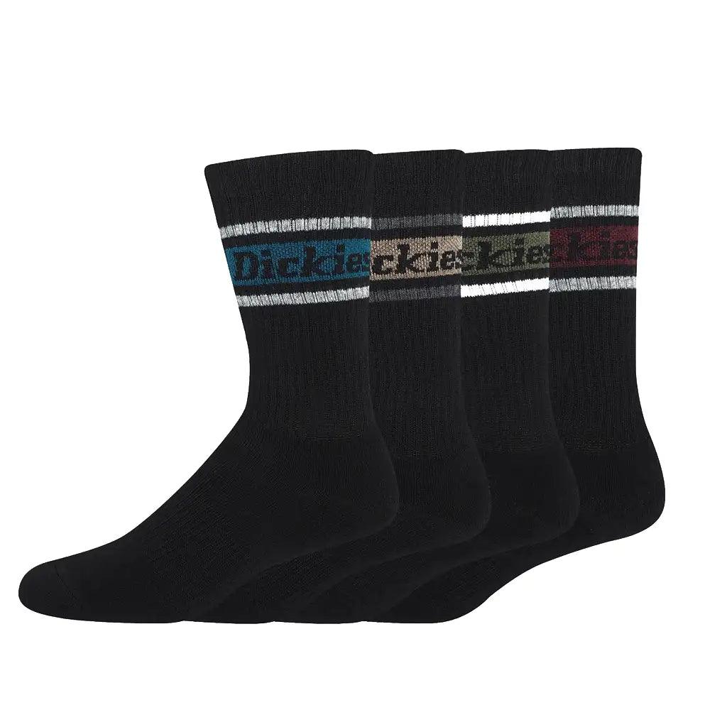 Dickies Fall Stripe Socks 4pk Black