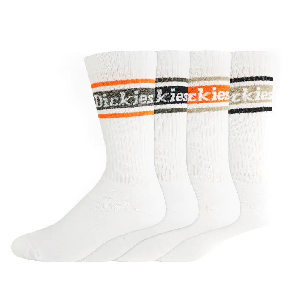Dickies White Multi Stripe 2 Socks 4pk