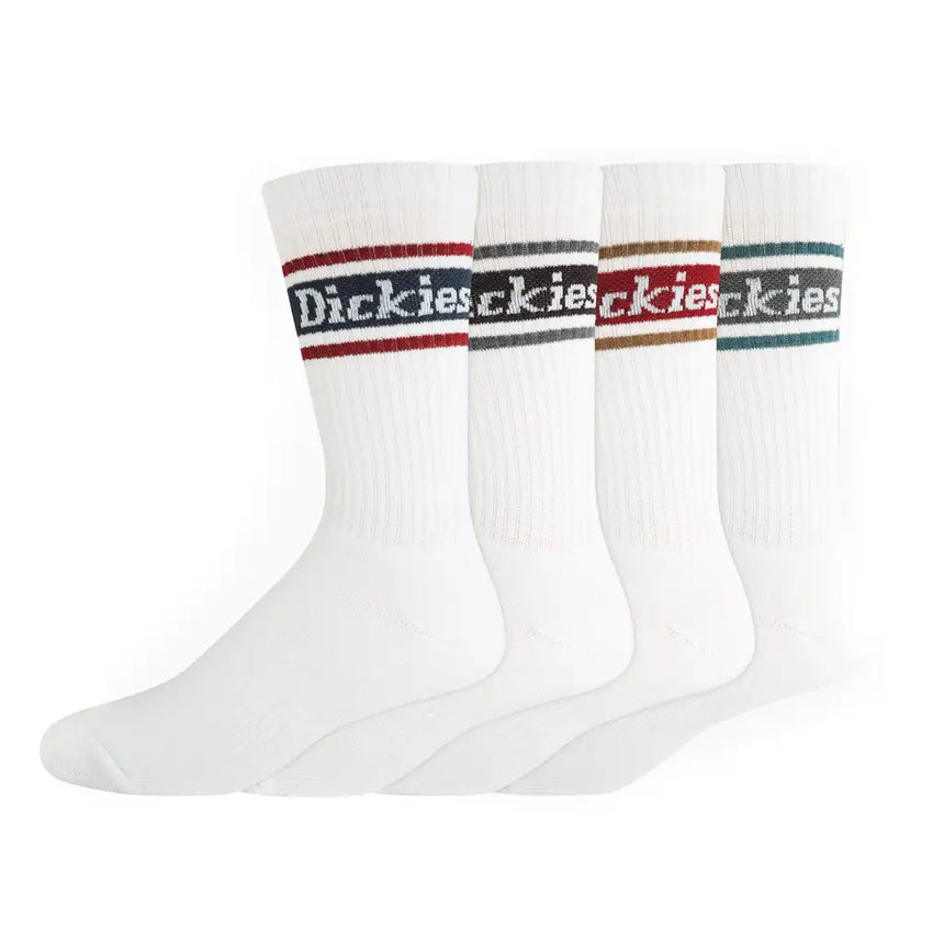 Dickies White Multi Stripe 3 Socks 4pk