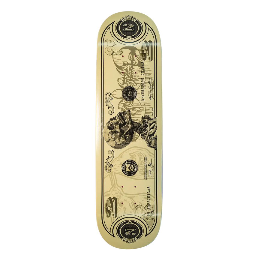 Money Ruins Everything x Dirt Motel - Dirty Money Skateboard Deck bottom - Full shape