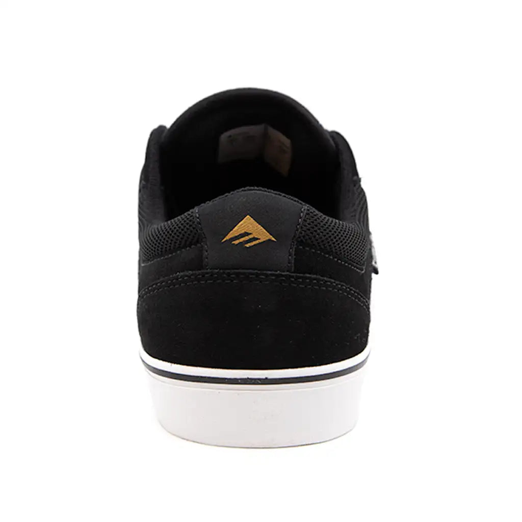 Emerica Cadence Skate Shoe Black White Gold Money Ruins Everything