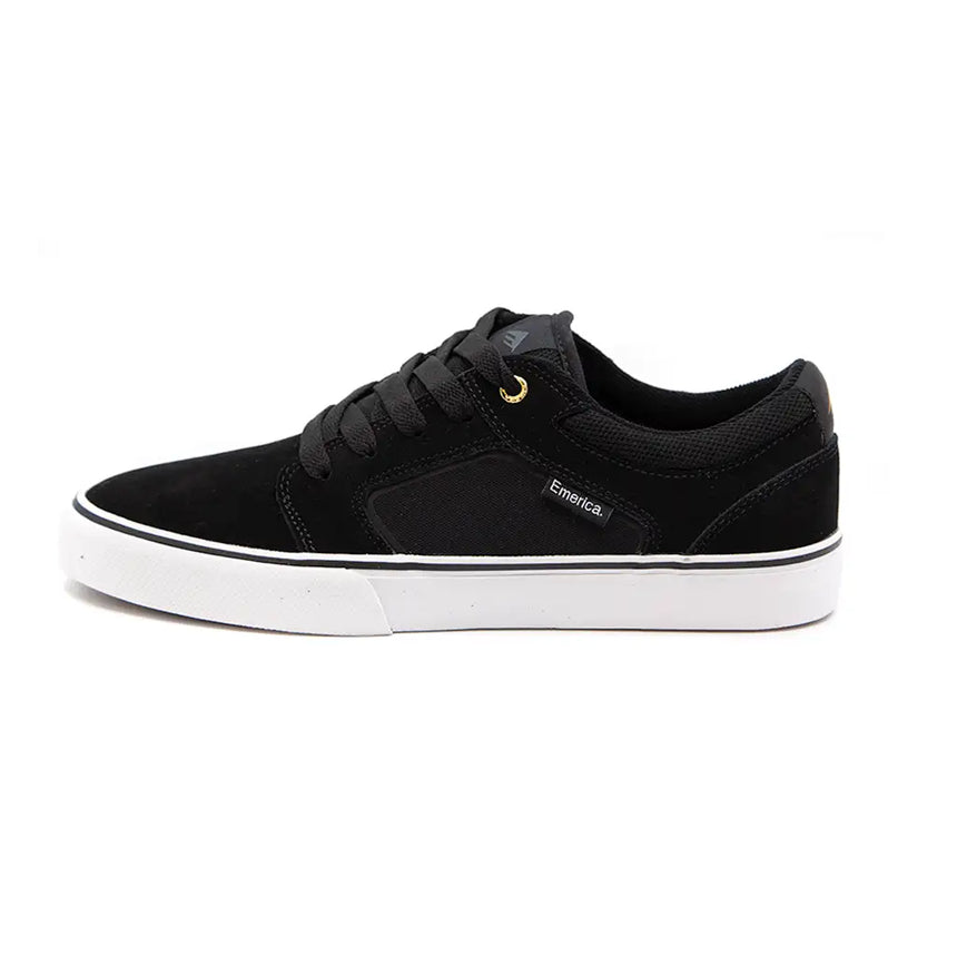 Emerica Cadence Skate Shoe - Black / White / Gold 3