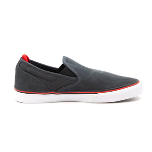 Emerica Wino G6 Slip-On Skate Shoe - Dark Grey / Black / Red2