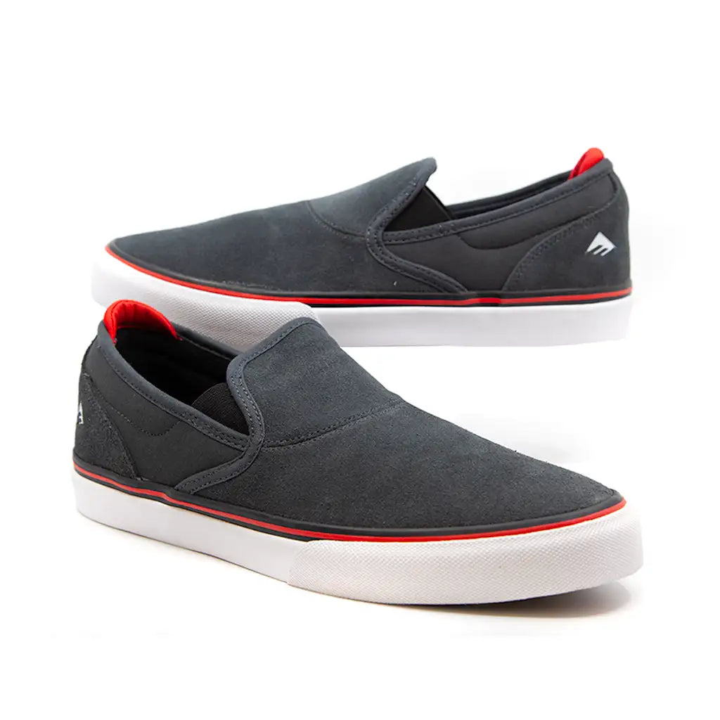 Emerica Wino G6 Slip-On Skate Shoe - Dark Grey / Black / Red 1