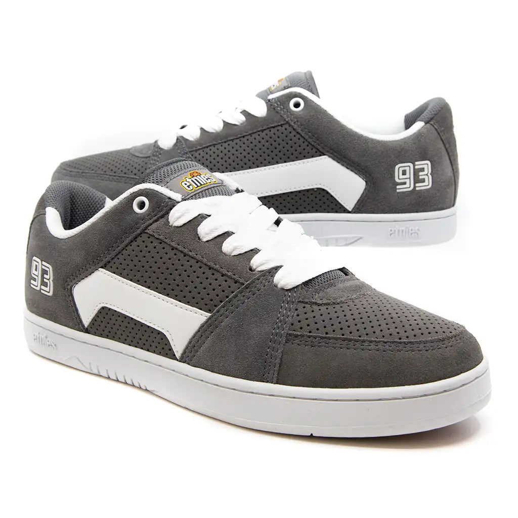 Etnies MC Rap Lo Skate Shoe Grey White Money Ruins Everything