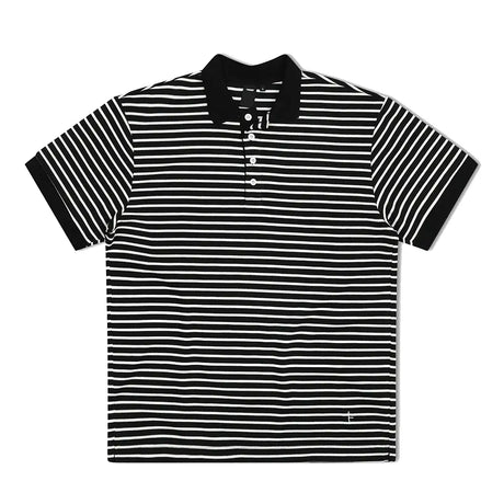 Former Uniform Striped Polo Worn Black / White