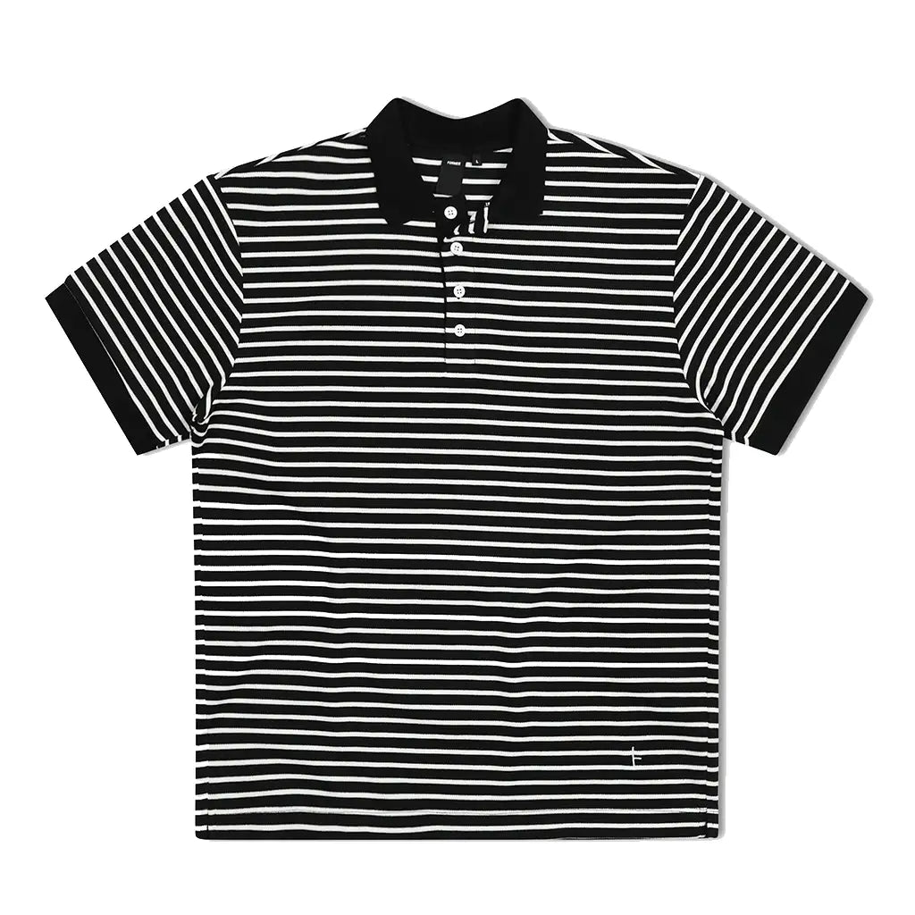 Former Uniform Striped Polo Worn Black / White