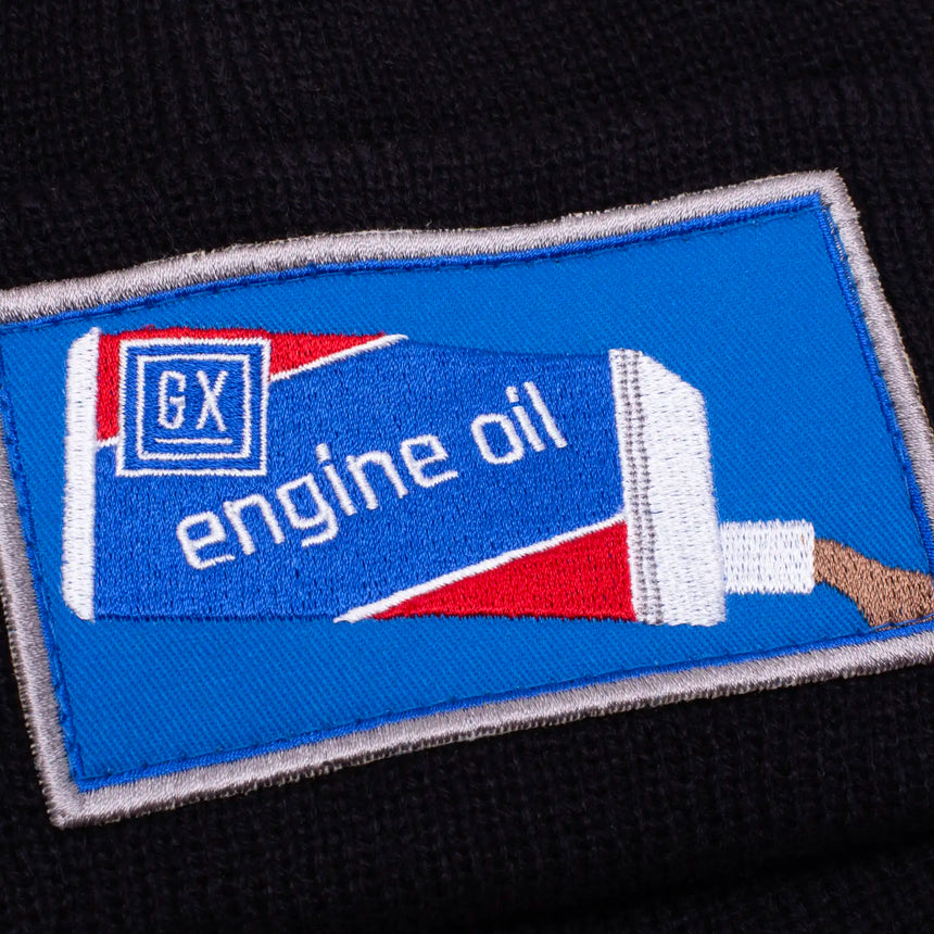 GX1000 Engine Oil Beanie black detail