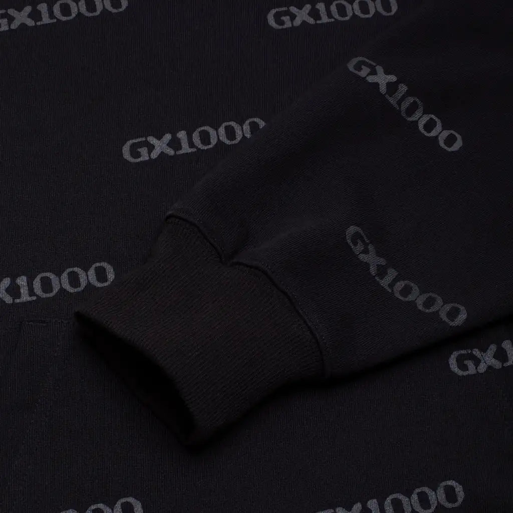 GX1000 Logo AOP Pullover Hoodie Black