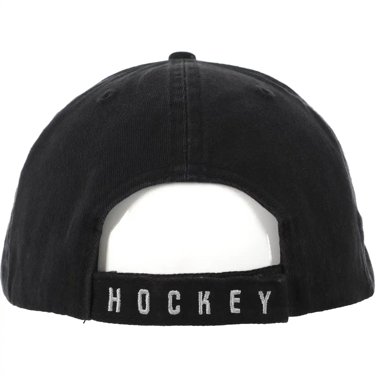 Hockey Embossed Strapback Hat black rear