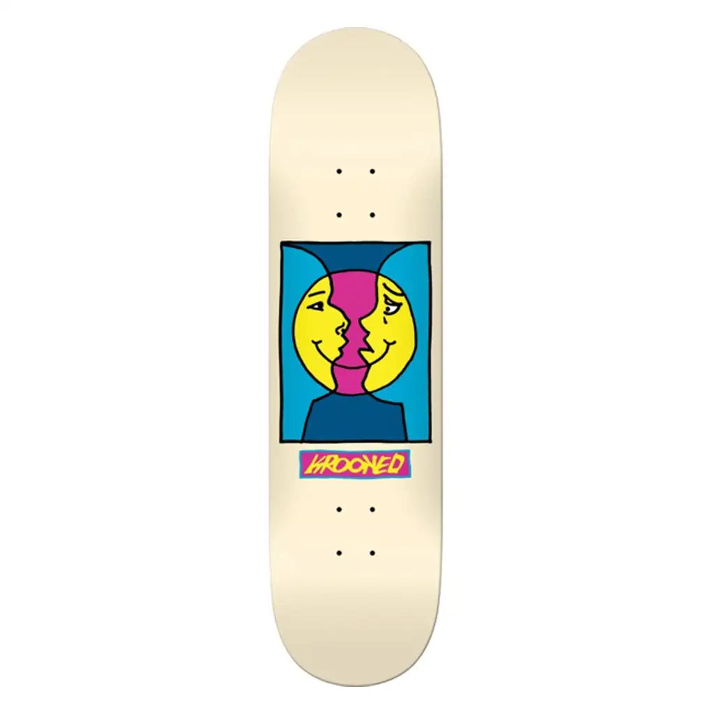 Krooked Moon Smile &nbsp;Skateboard Deck Cream