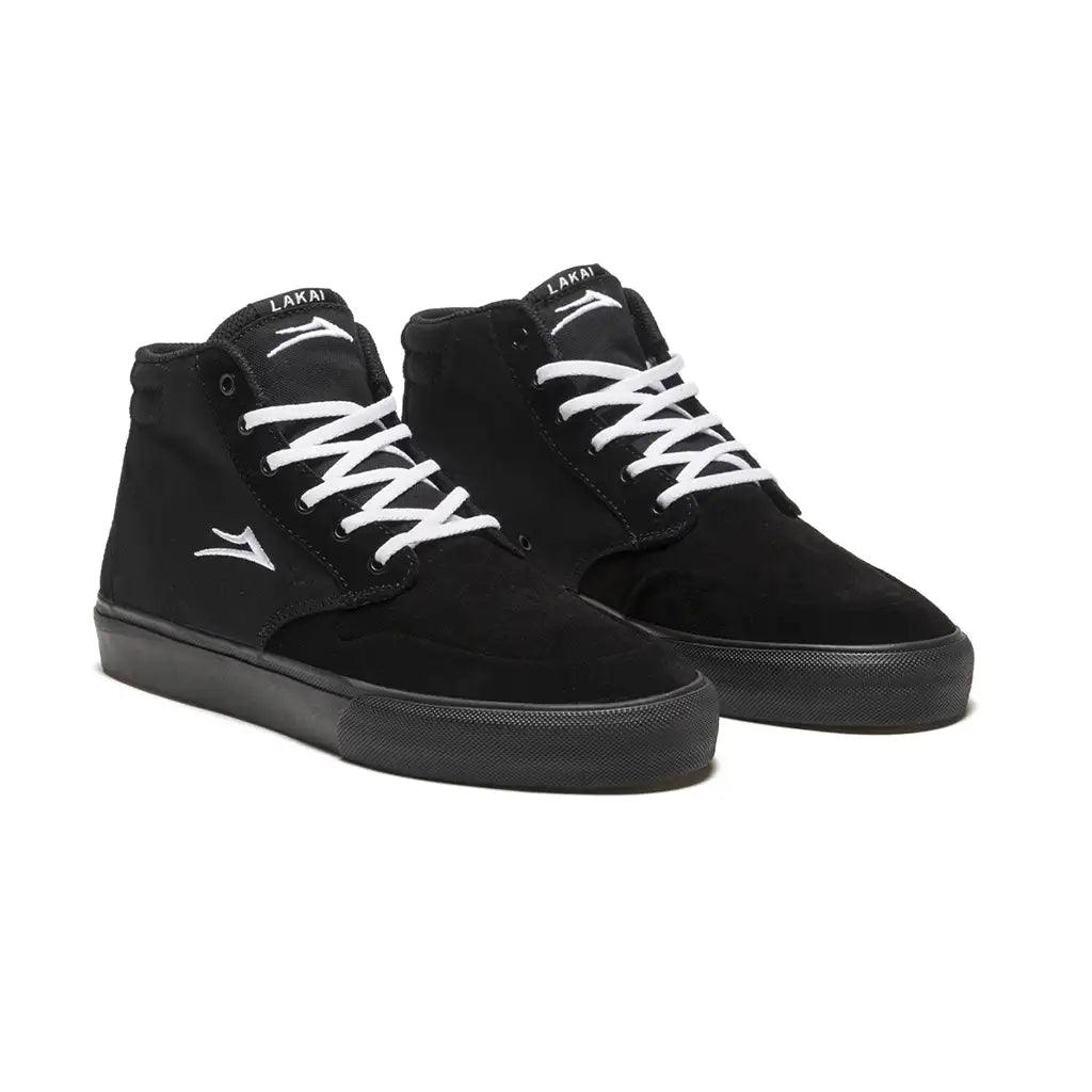 Lakai Riley 3 High Skate Shoe - Black / Black 1