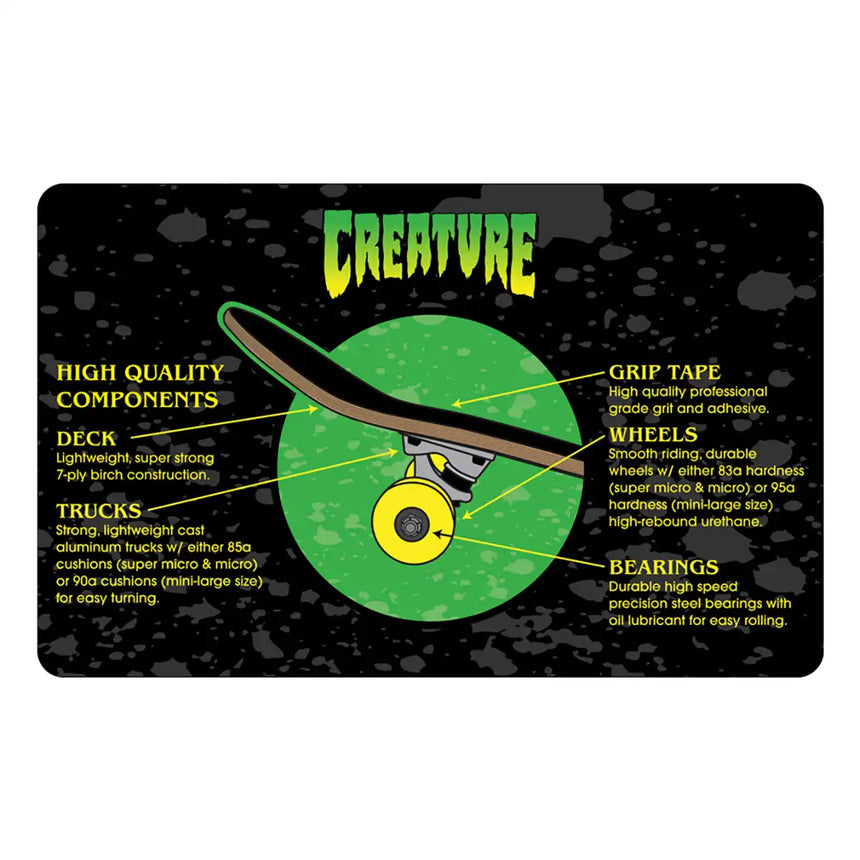 Creature Logo Spill Mini 7.75in x 30in Complete Skateboard