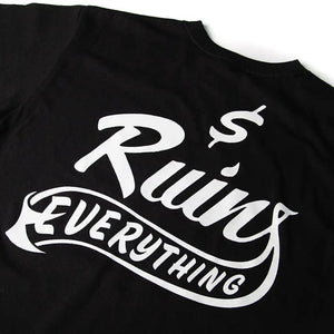 Money Ruins Everything Big Logo T-Shirt Black 2