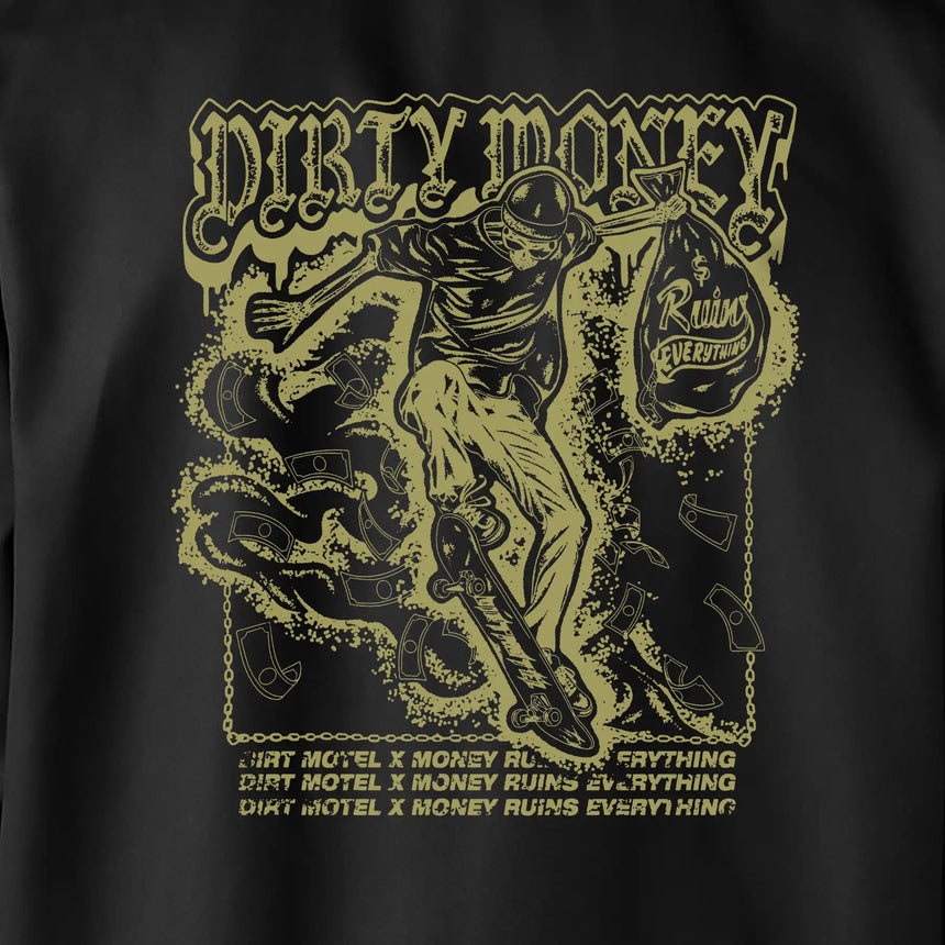 Money Ruins Everything x Dirt Motel x Dickies Eisenhower Jacket back graphic