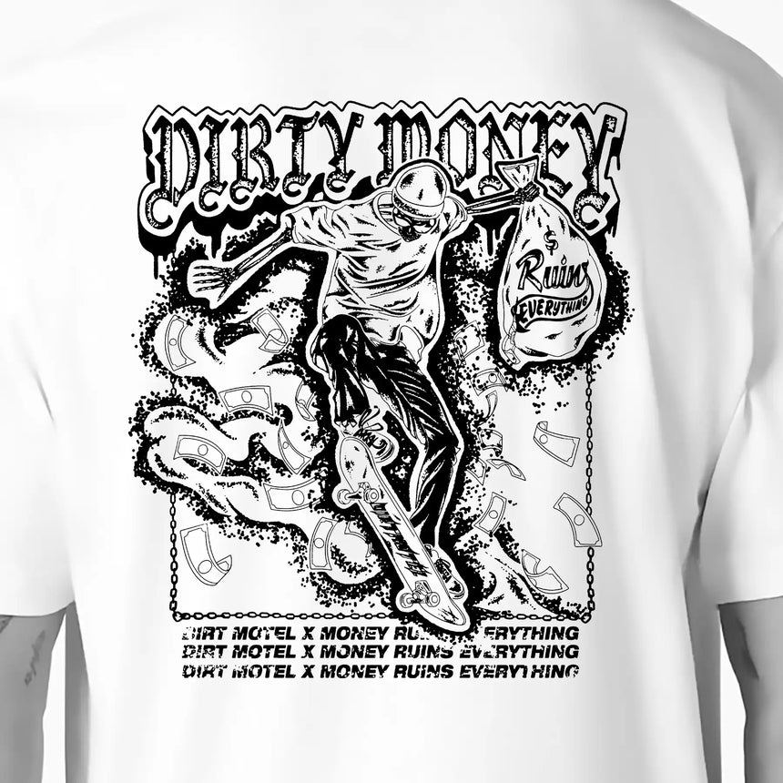 Money Ruins Everything x Dirt Motel x Dickies Relaxed Fit Short Sleeve T-Shirt graphic back