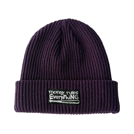 Money Ruins Everything Down with The MRE Rib Knit Beanie
